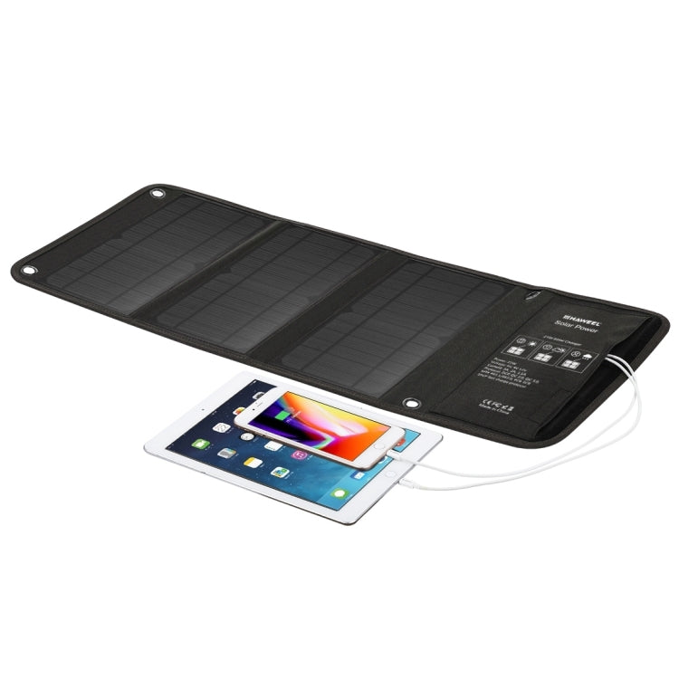 HAWEEL 21W Foldable Solar Panel Charger with 5V 3A Max Dual USB Ports