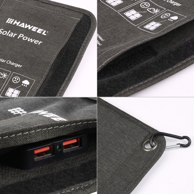 HAWEEL 21W Foldable Solar Panel Charger with 5V 3A Max Dual USB Ports