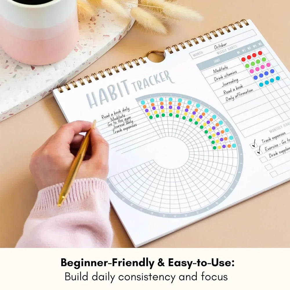 Habit Tracker Calendar Motivational Habit Tracking Journal Inspirational Goal Planner with Weekly Undated 12 Month Journal