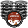 VINSANI 10pk ROUND 1 COMPARTMENT MEAL PREP CONTAINERS 1010426